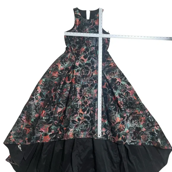 Multicolor floral jacquard high low dress - Picture 7 of 13